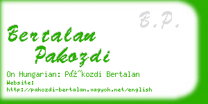 bertalan pakozdi business card